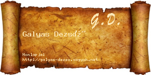 Galyas Dezső névjegykártya